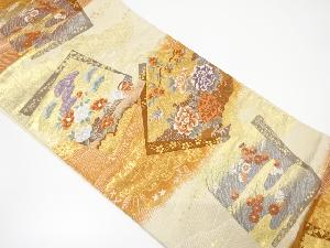 重ね色紙小花文織り出し袋帯